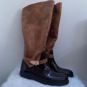 Fur and leather boots